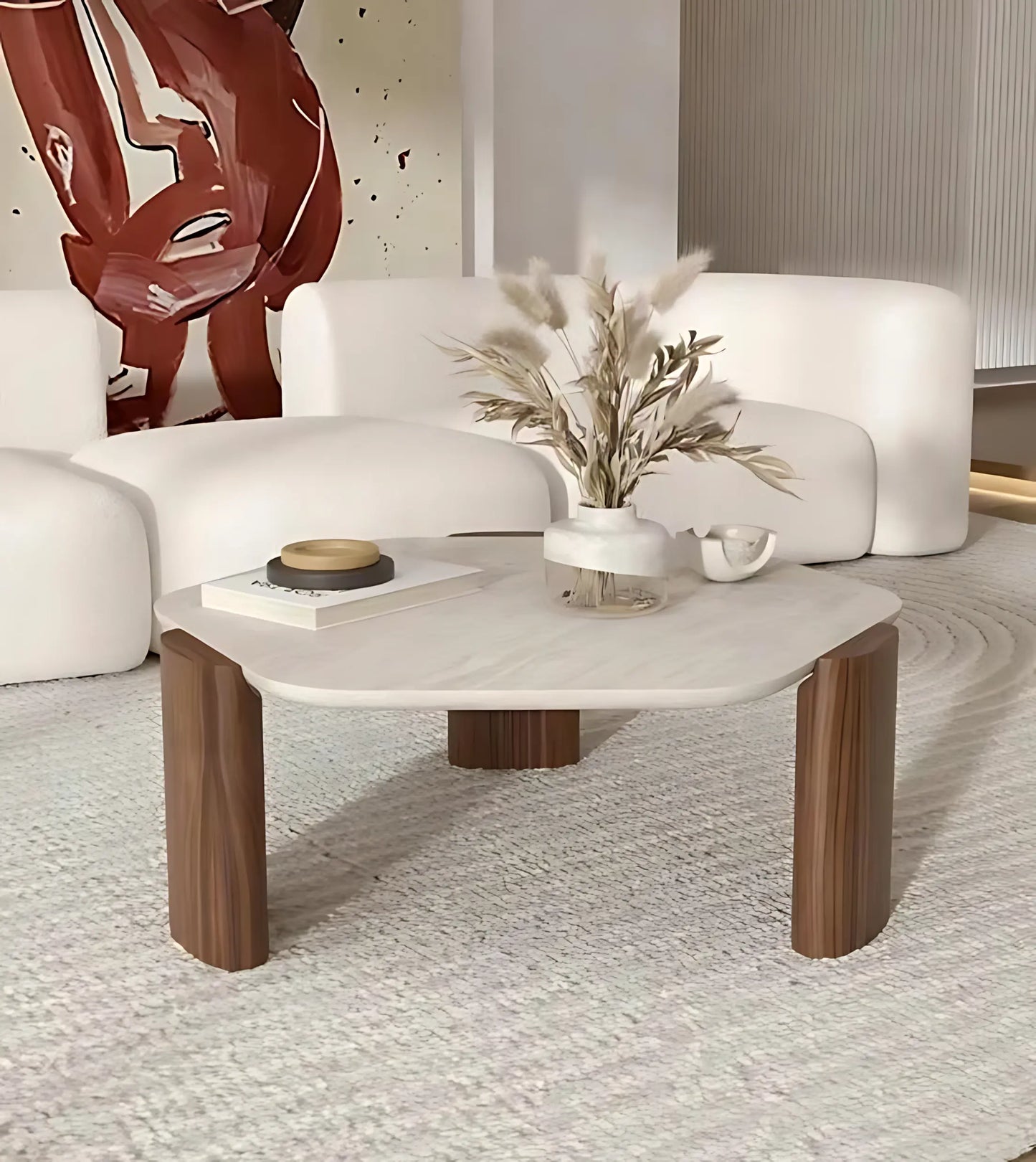 Minimalist Design Fiberglass Cloud Shape Coffee Table