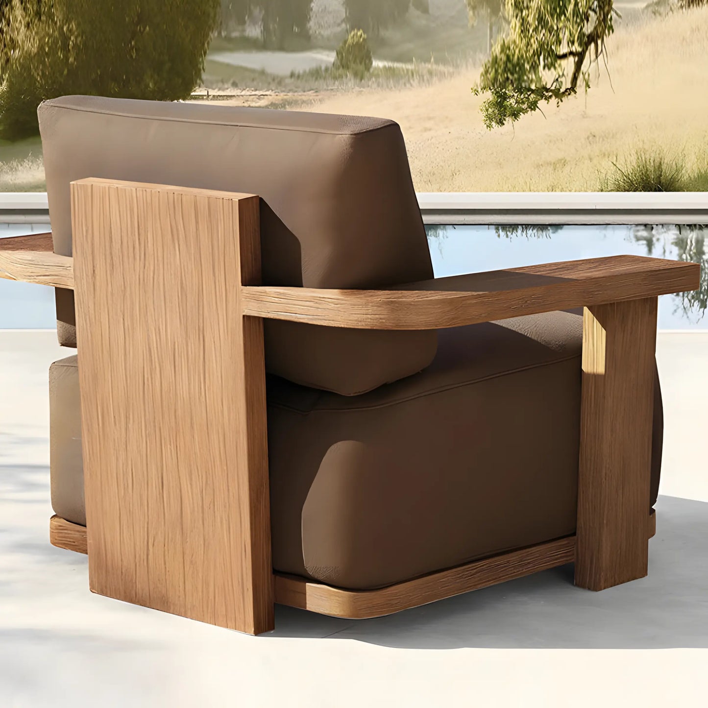 Outdoor Sofa Garden Open Garden Solid Wood Sofa