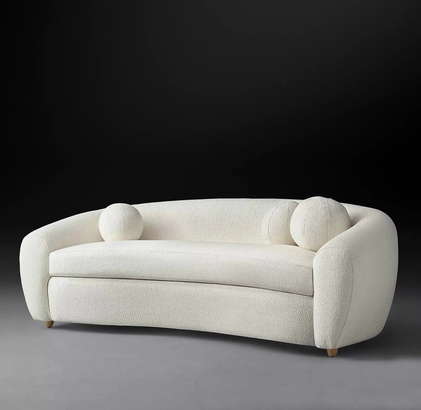 Italian Style 3 Seater Sofa With Pillows Ivory White