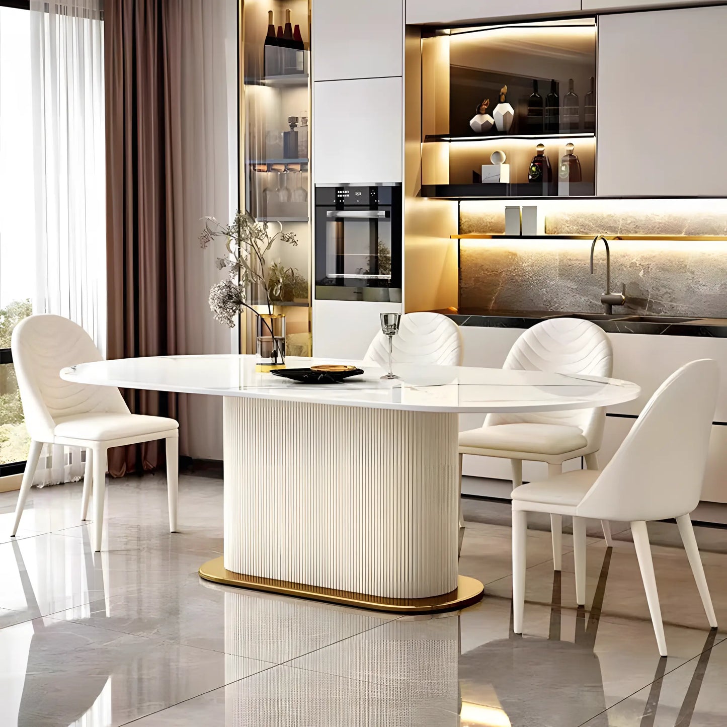 Italian Light Luxury Rock Board Dining Table