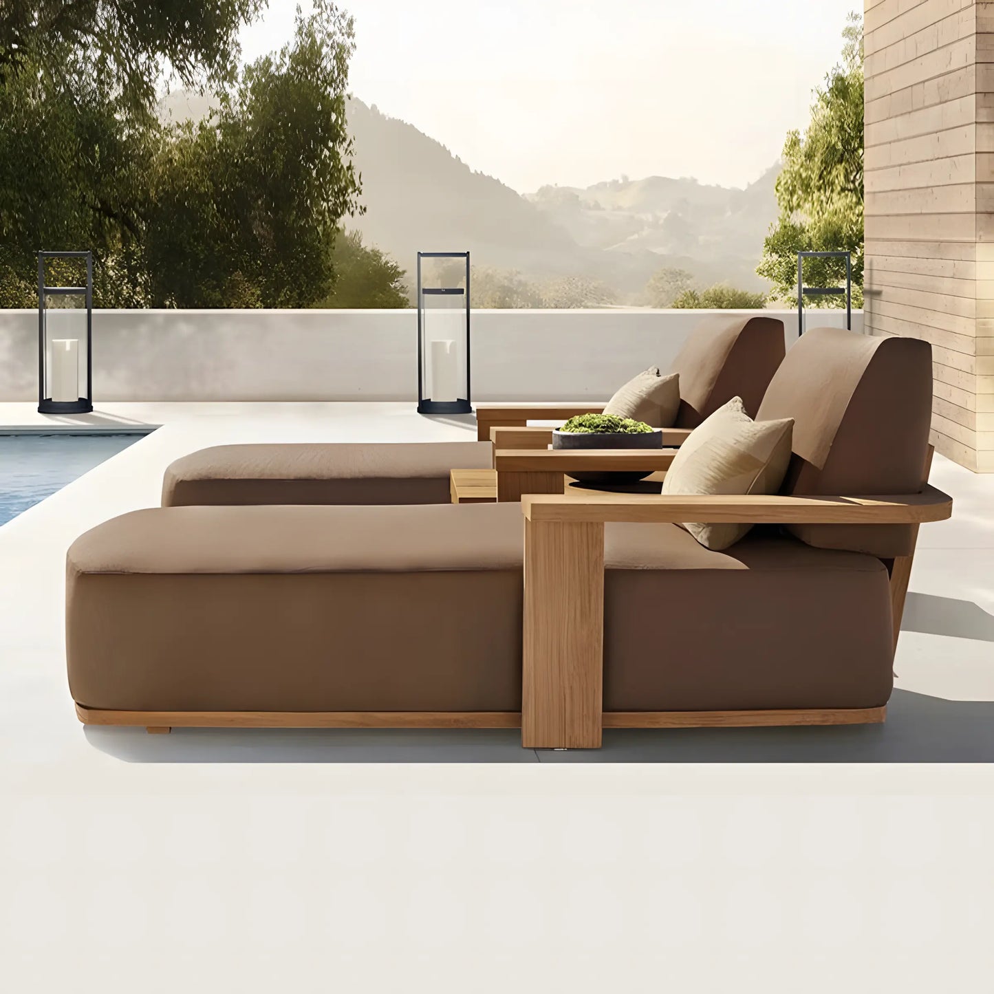 Outdoor Sofa Garden Open Garden Solid Wood Sofa
