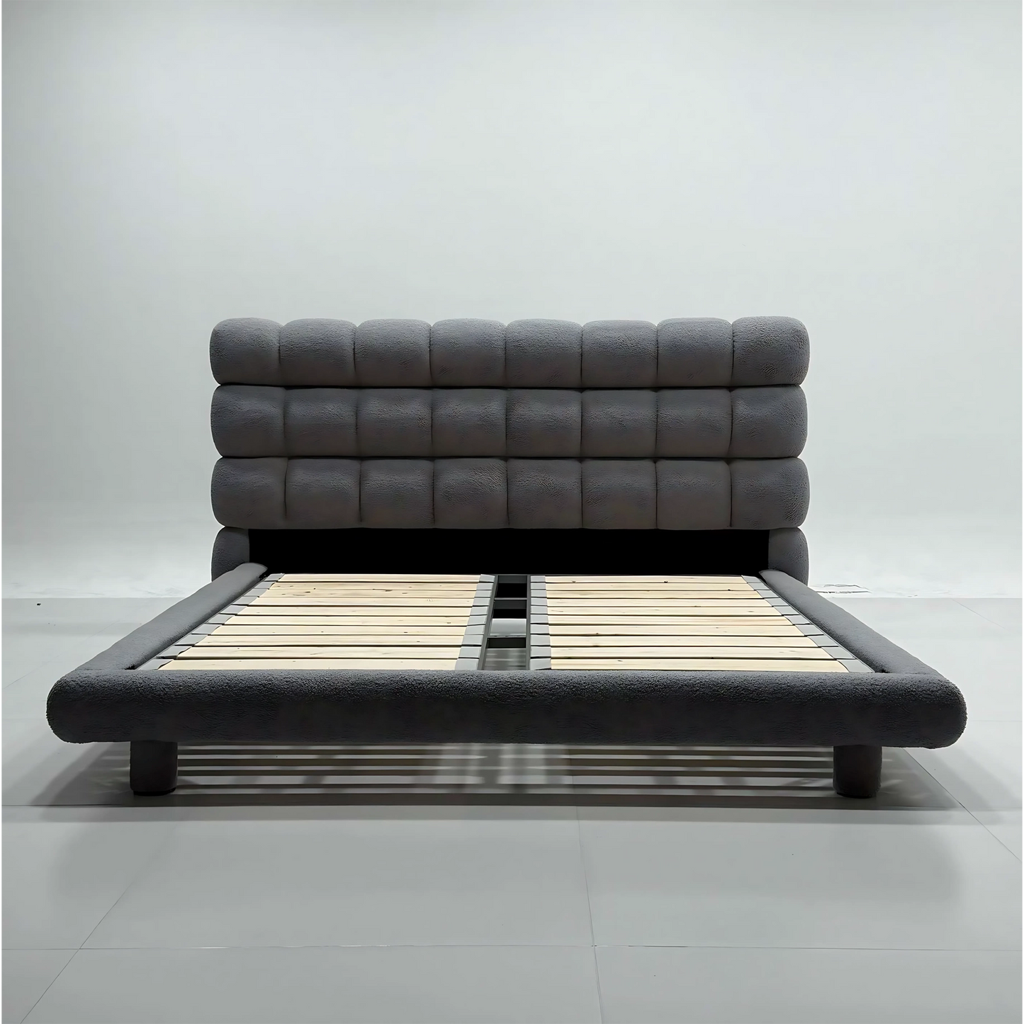 Nordic Style Home Furniture Up-holstered Fabric Bed king Size Bed High Quality Queen Bed Frame