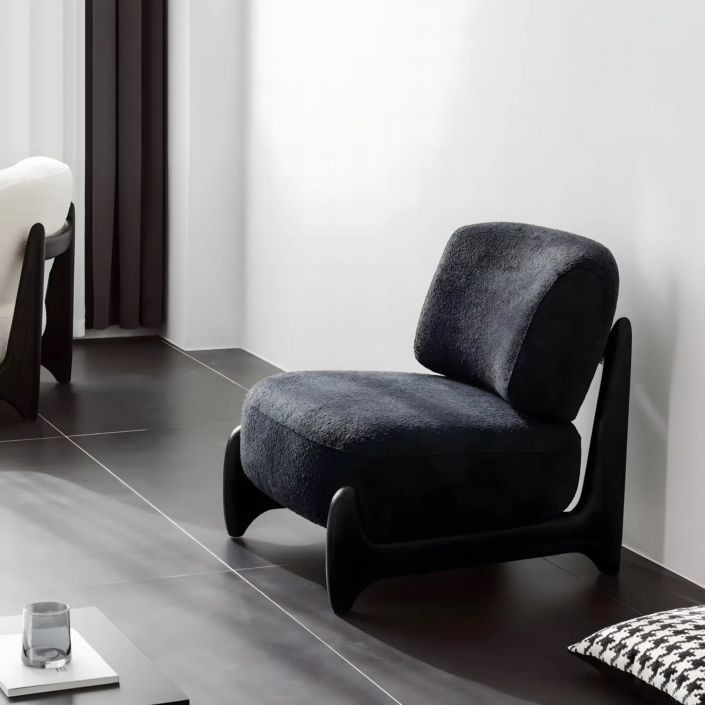 Nordic Solid Wood Alpaca Single Sofa
