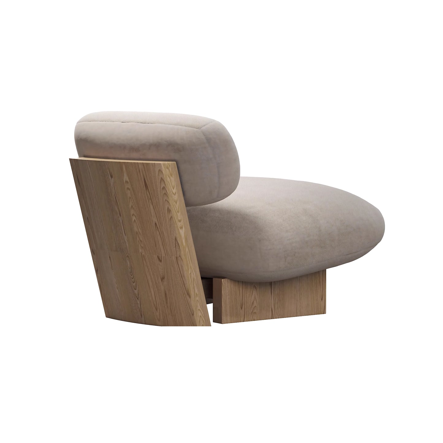 Apartment Furniture Upholstered Fabric Lounge Chair Wood Legs Single Sofa Chair