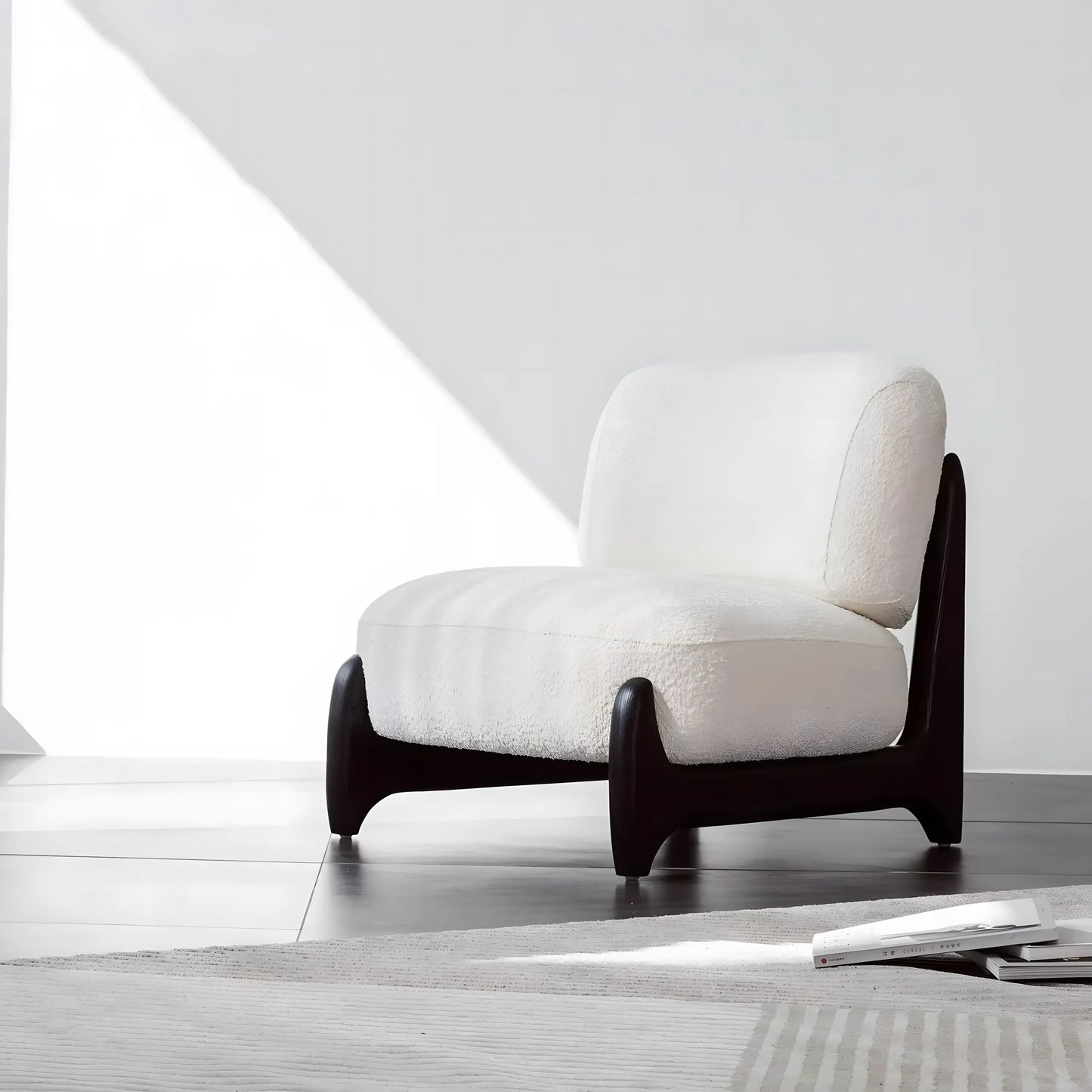 Nordic Solid Wood Alpaca Single Sofa
