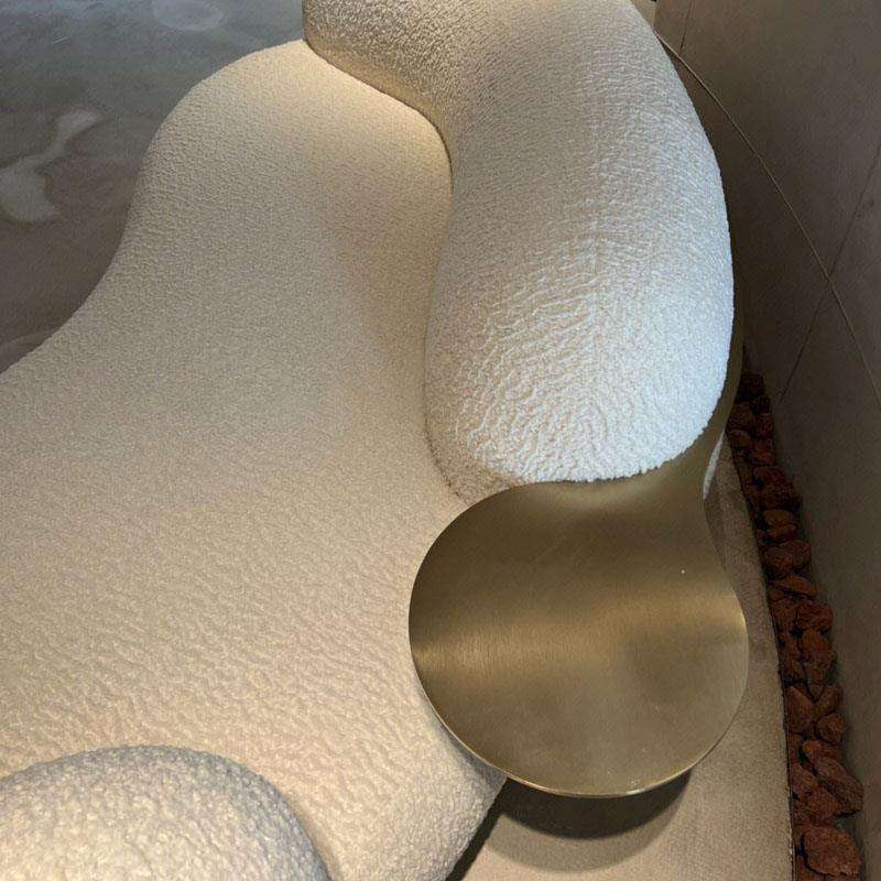 Cream Curved Living Room Sofa