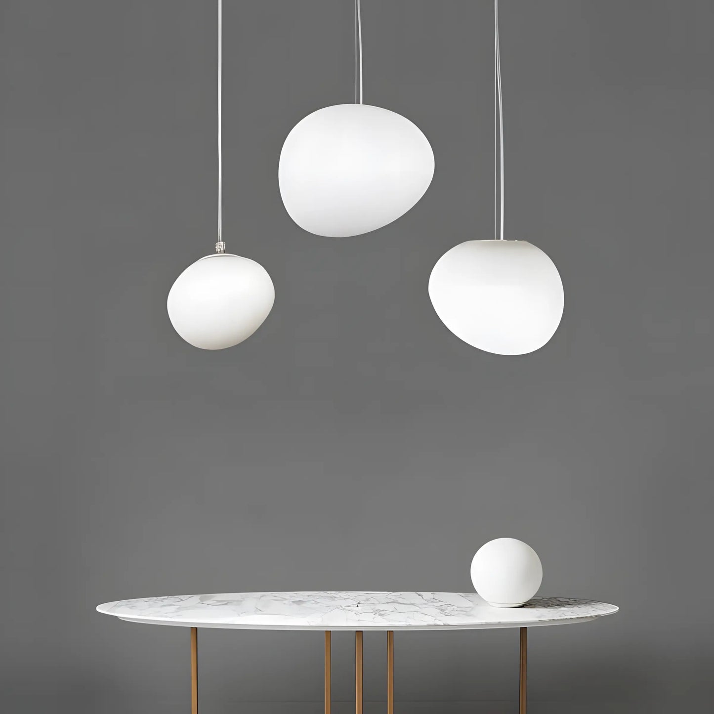 Modern Pendant Lights White Irregular Ball Pendant