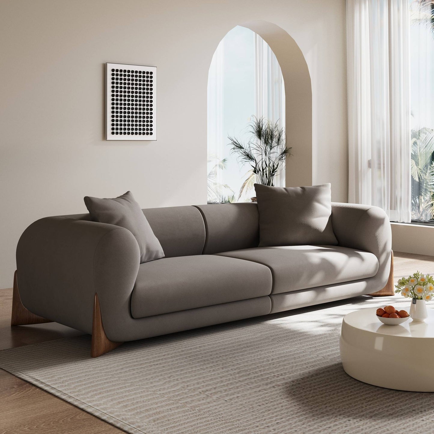 High Quality Sofa Set Luxury Couches Modern Fabric White Sofas