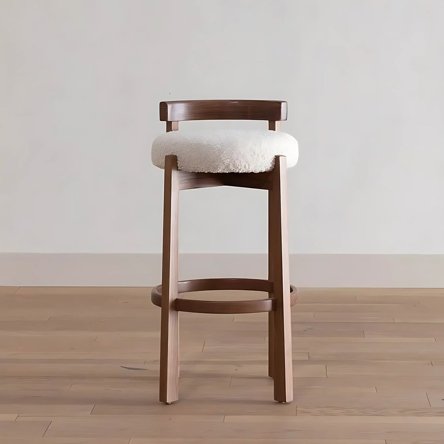 Solid Ash Wooden Boucle bar Chair Luxury Chairs for Dining Room