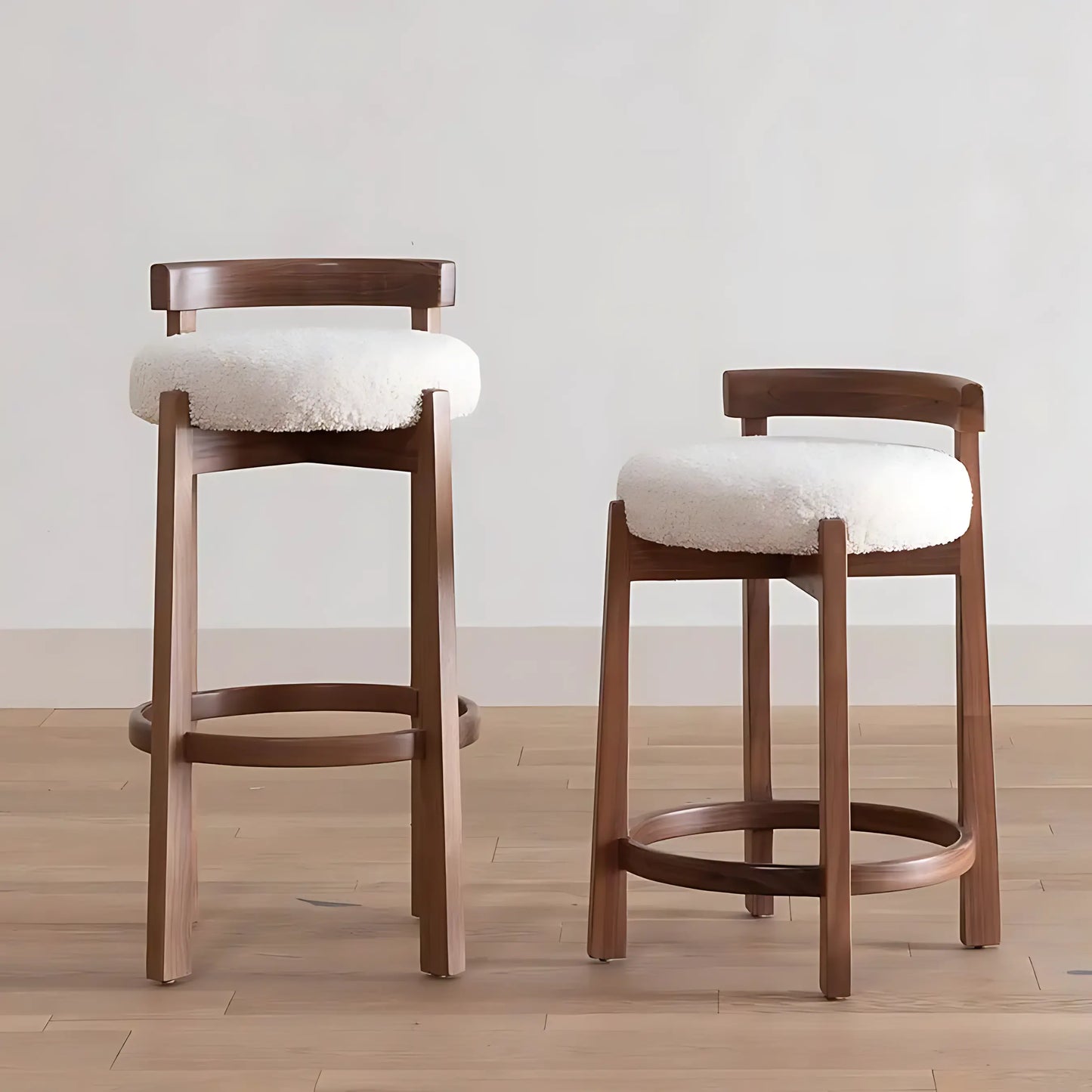 Solid Ash Wooden Boucle bar Chair Luxury Chairs for Dining Room