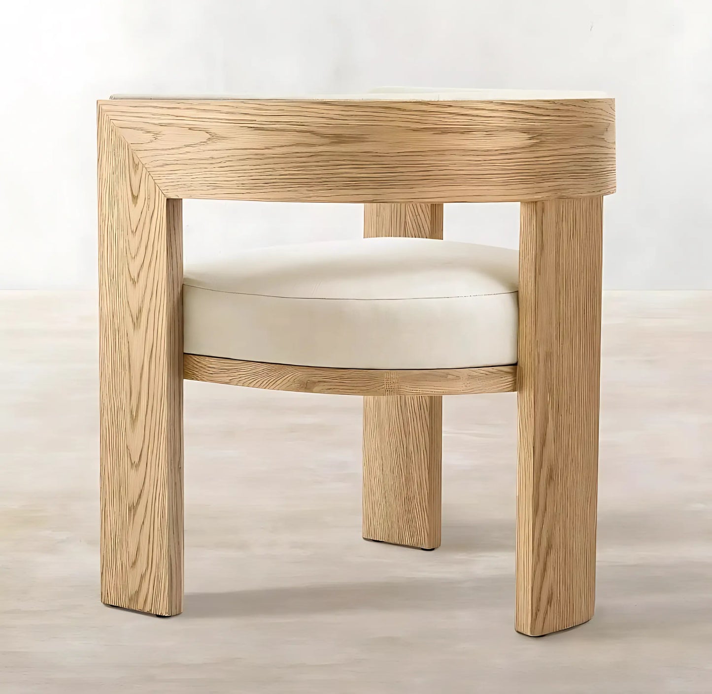 Modern Style Solid Ash Wooden Fabric Dining Chair