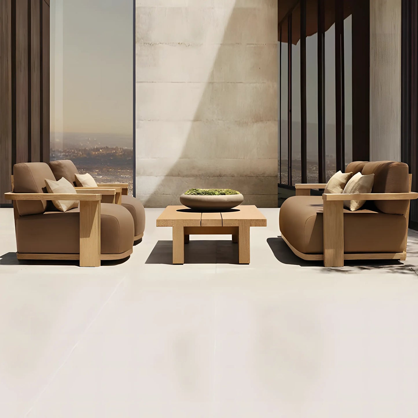Outdoor Sofa Garden Open Garden Solid Wood Sofa