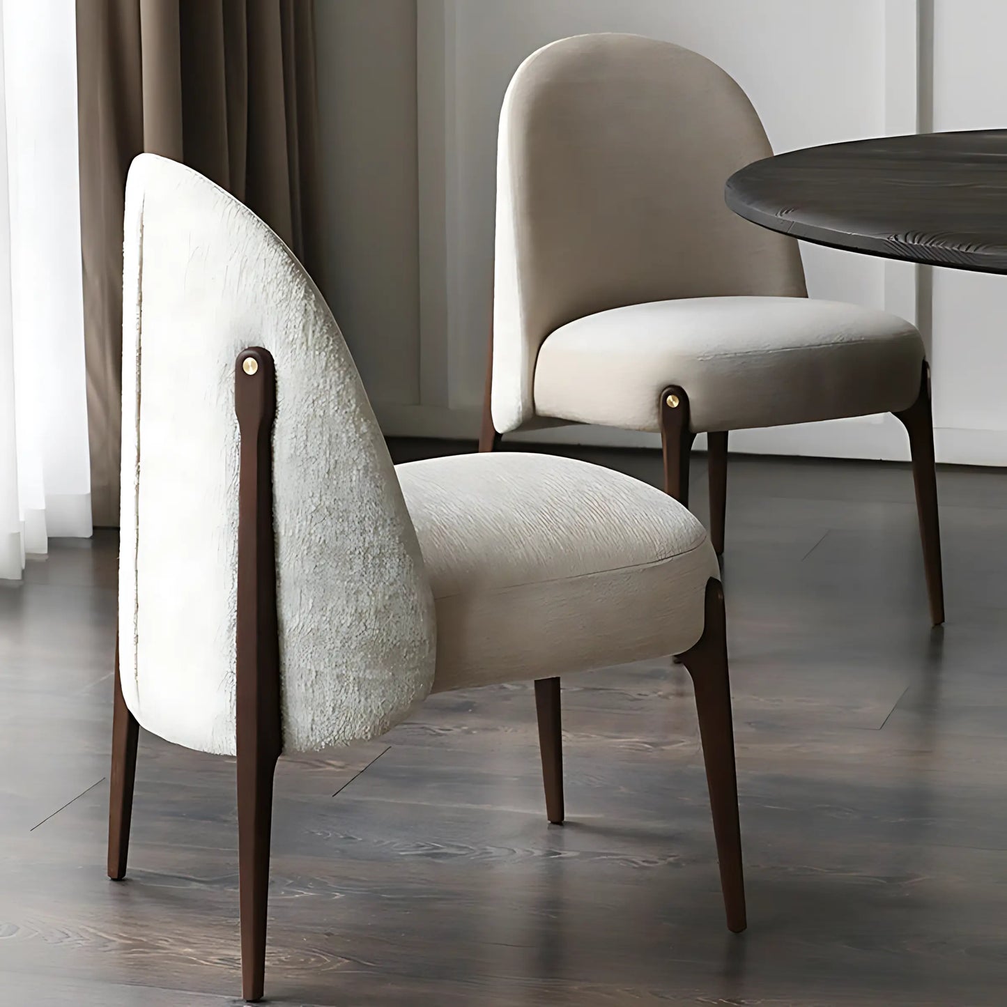 Classical Design Wooden Frame Customizable Fabric Kitchen Furniture Dining Chair