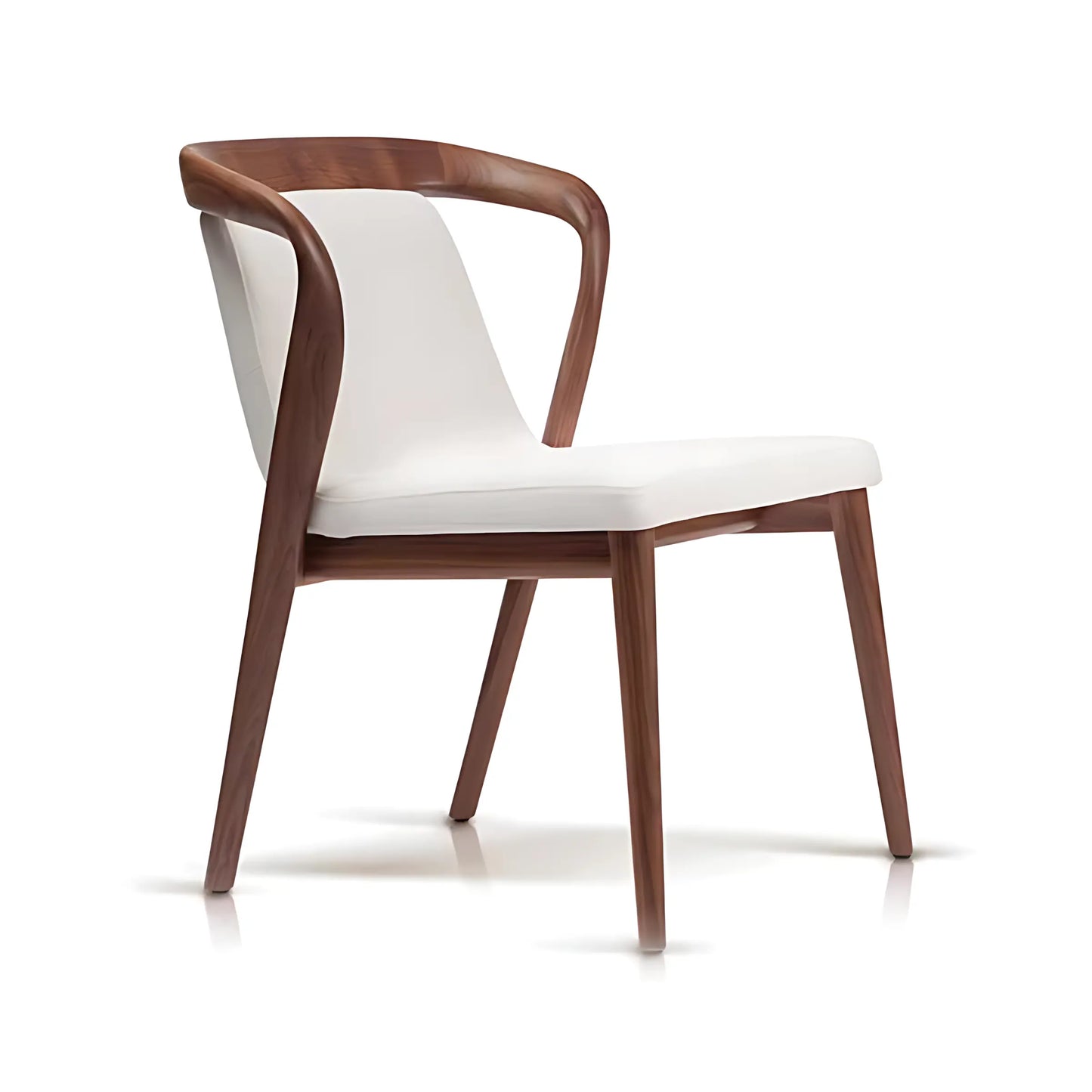 Modern Simple Ash Wooden Unique Backrest Fabric Dining Chair
