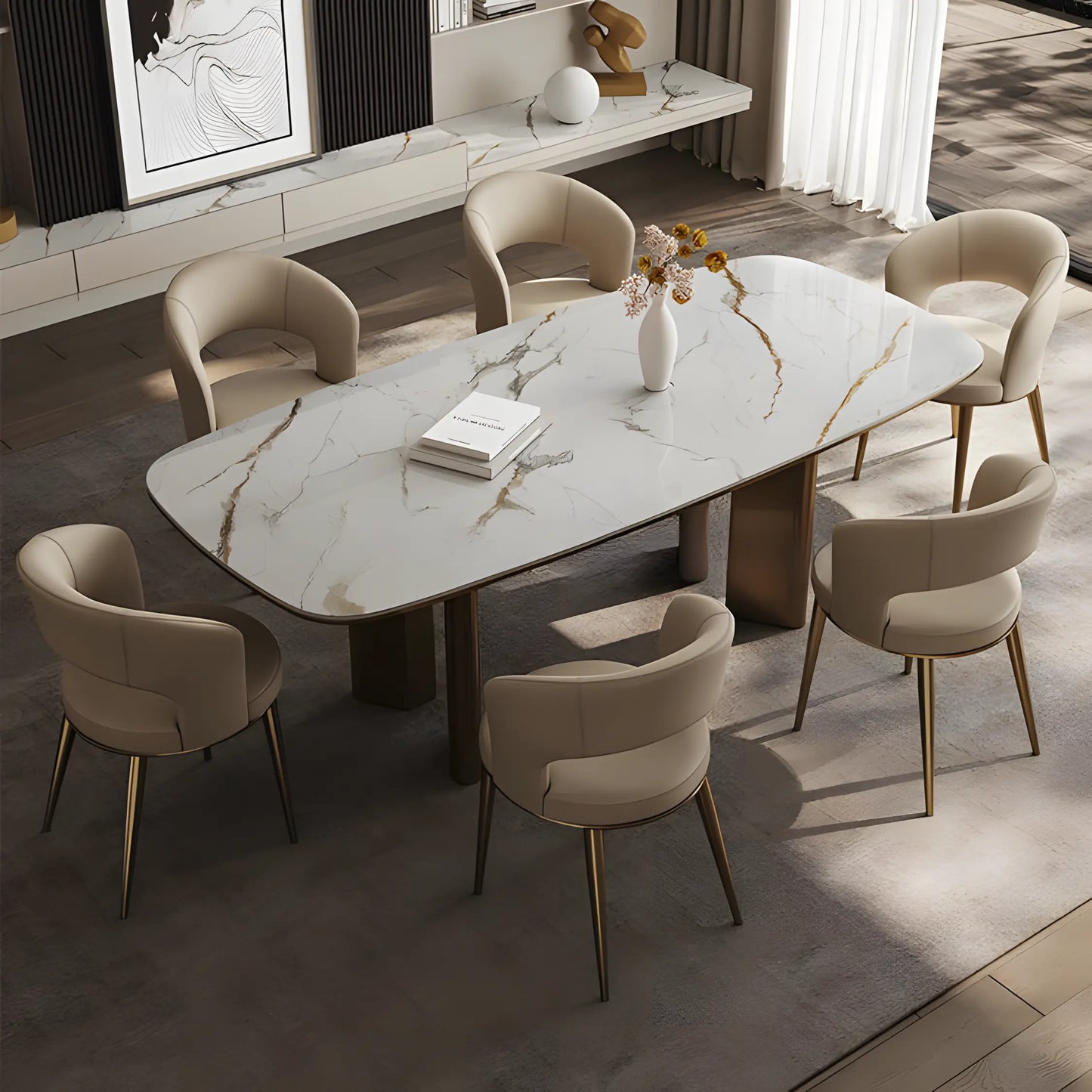 Light Luxury Leather Dining Chair Home