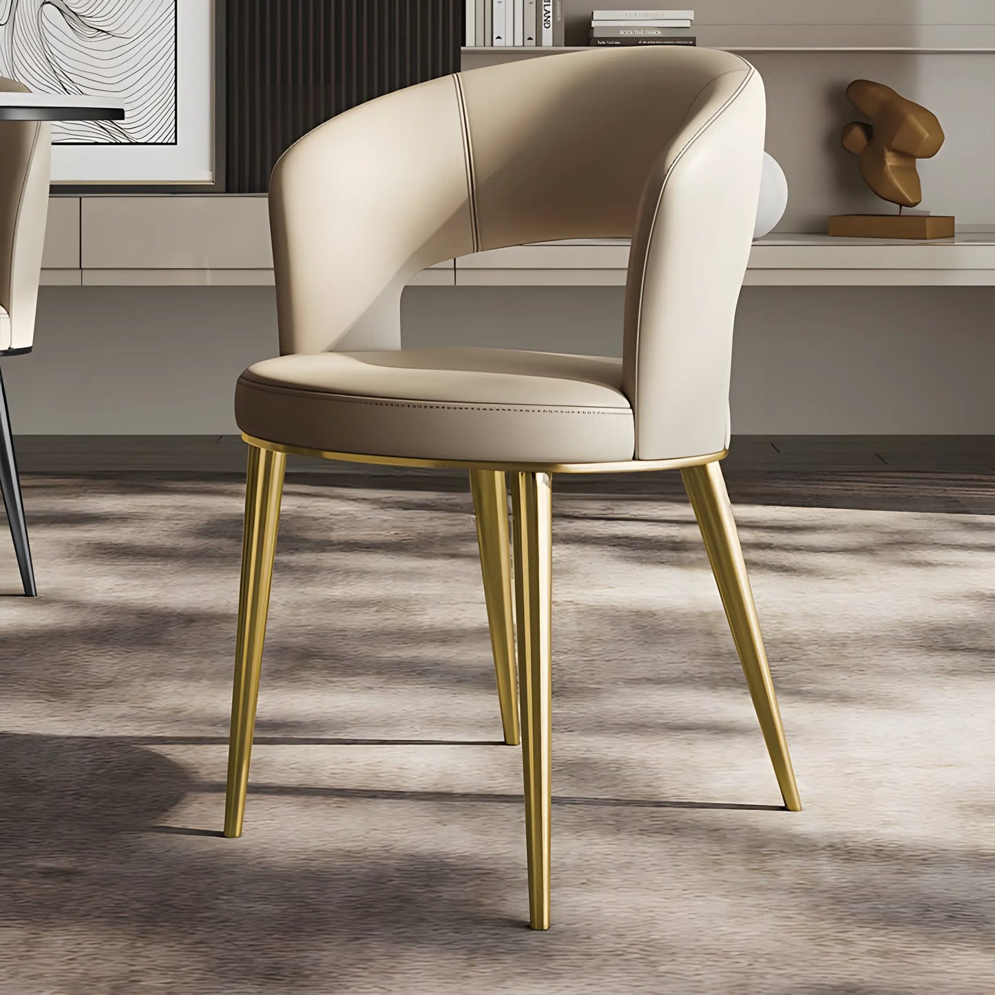 Light Luxury Leather Dining Chair Home