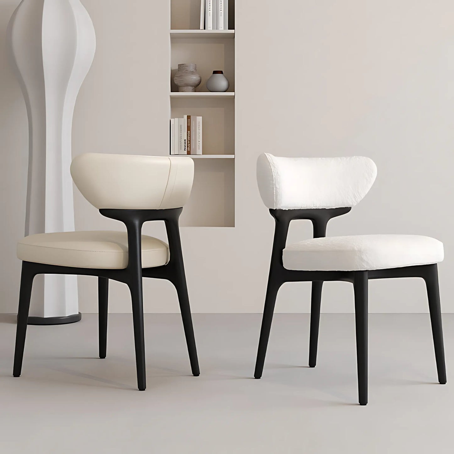 Nordic Ash Wood Synthetic Leather Home Furniture Wooden Dining Chair