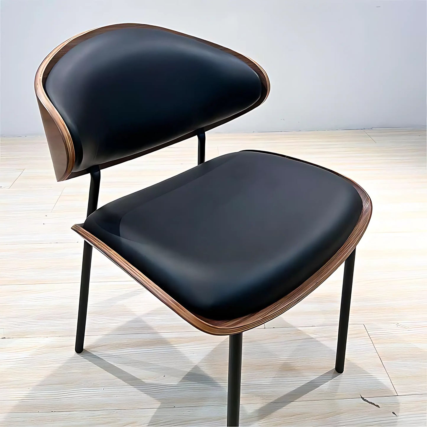 Nordic Modern Luxury Wood Leather Dining Chairs