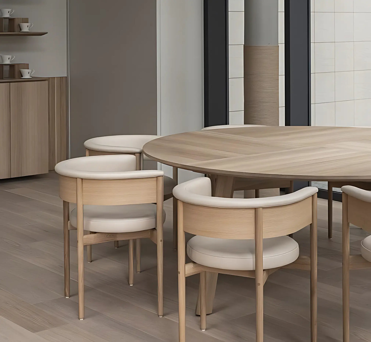 Fabric Round Back Great comfort Modern Dining Chair