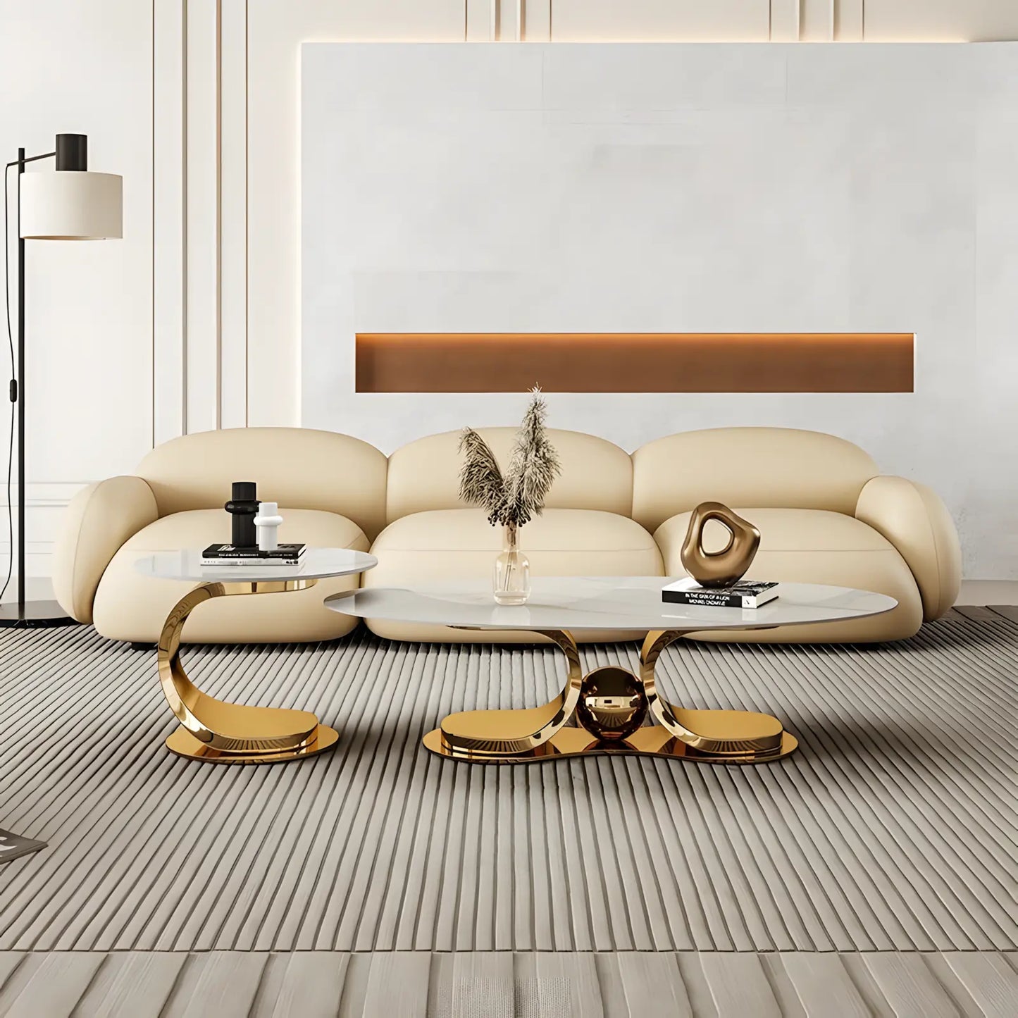 Light Luxury Light Rock Panel Coffee Table
