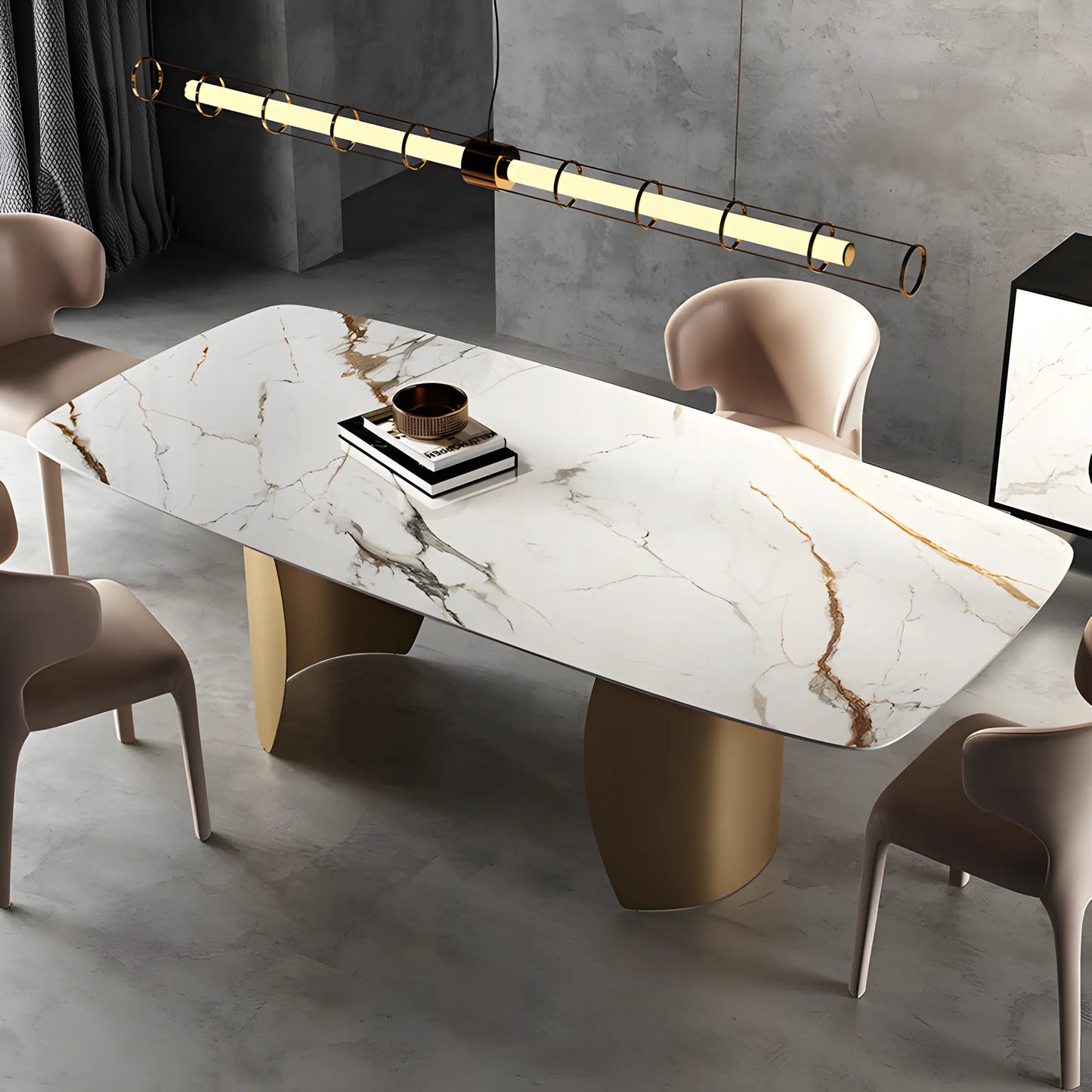 Italian Light Luxury Rock Plate Table