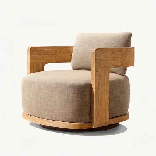 Caelen Teak Swivel Lounge Chair