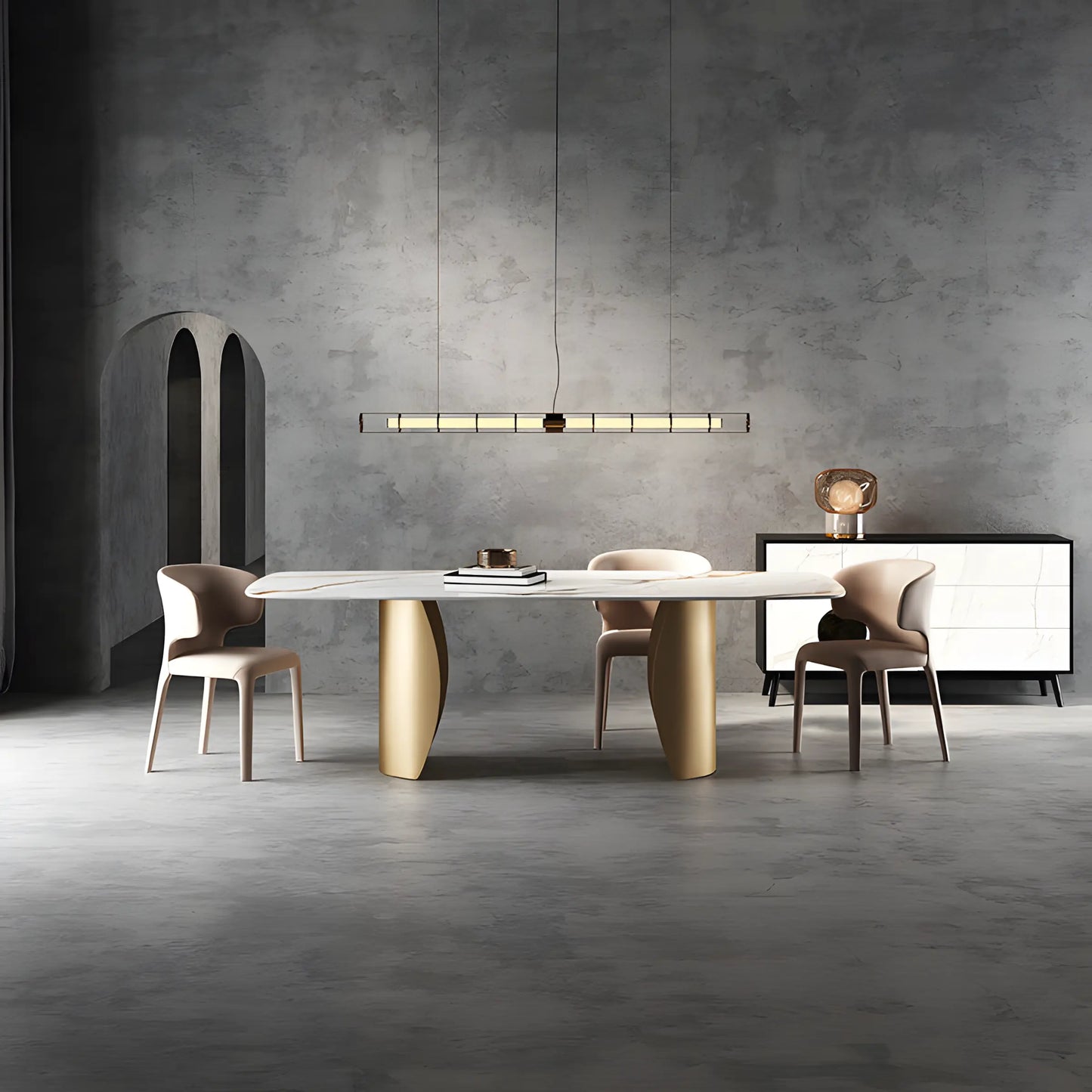 Italian Light Luxury Rock Plate Table