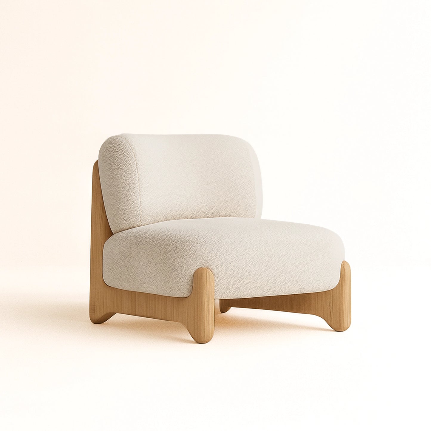 Nordic Solid Wood Alpaca Single Sofa