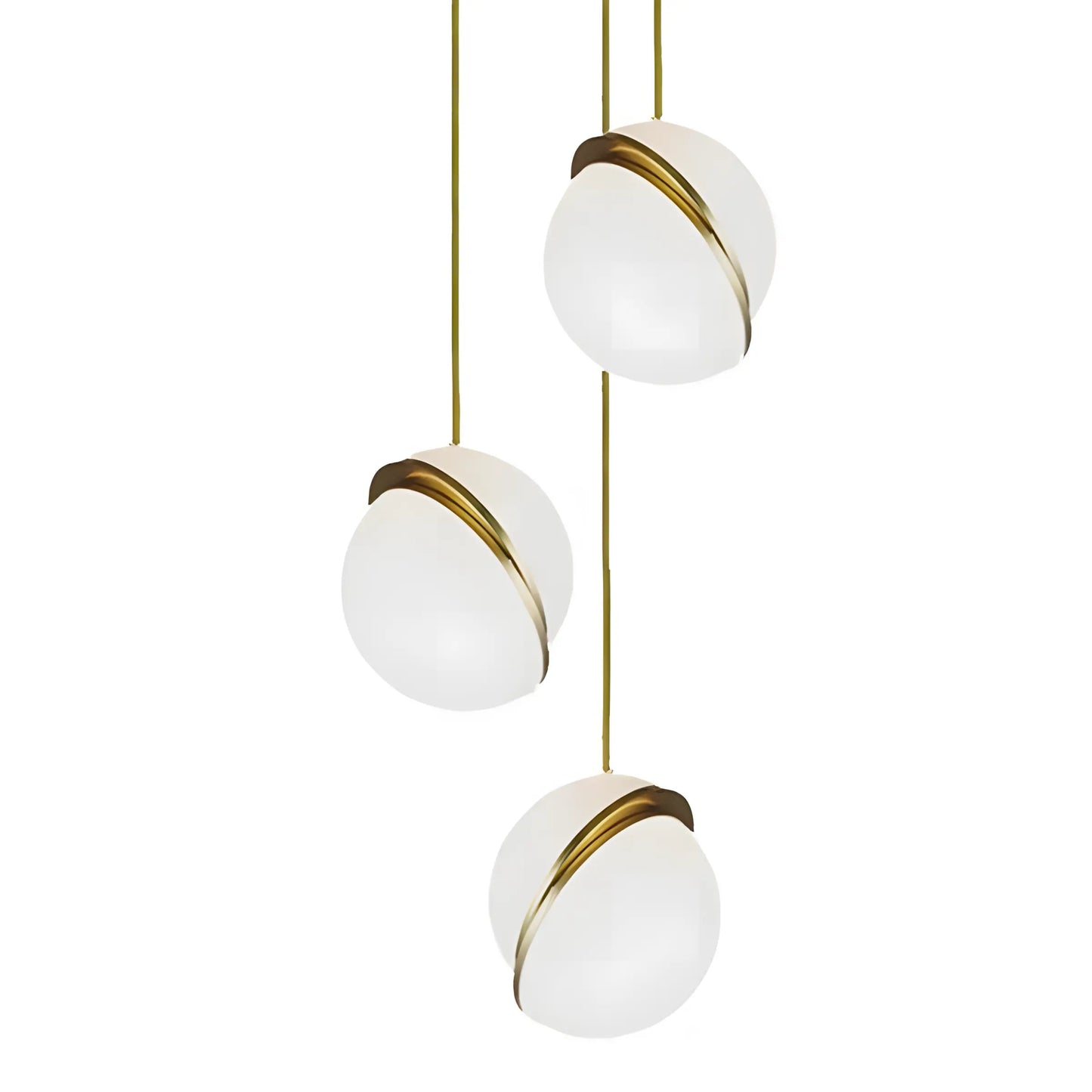 Nordic Modern Hanging Hotel Living Room White Gold Glass Ball Lamp LED