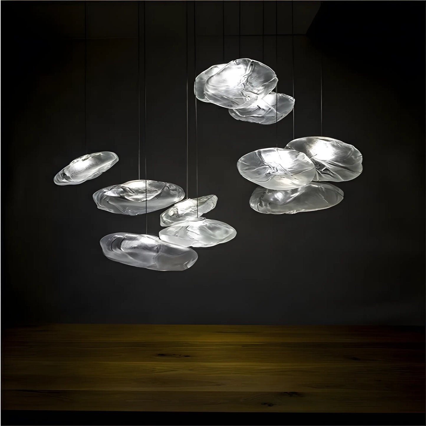 Kitchen Island Smoke Grey Clear Glass Ball Hanging Lamp
