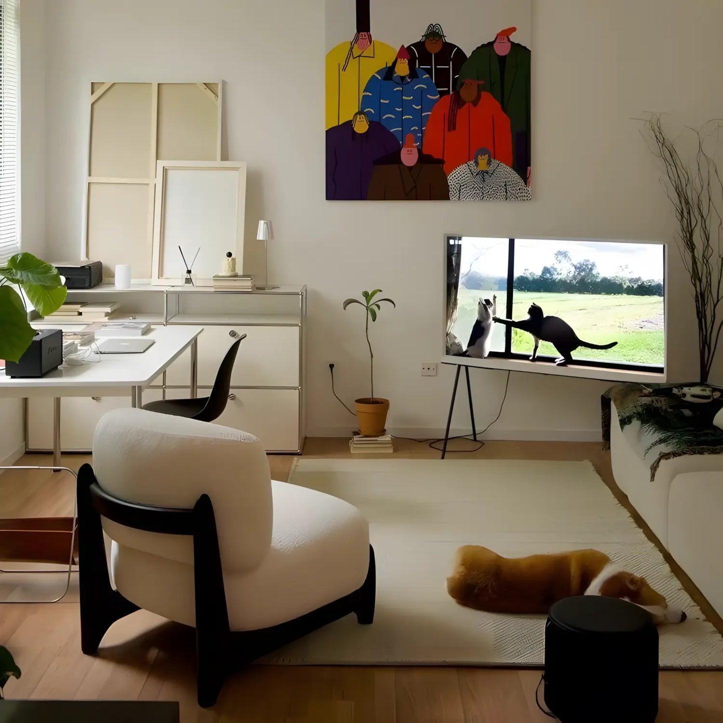 Nordic Solid Wood Alpaca Single Sofa