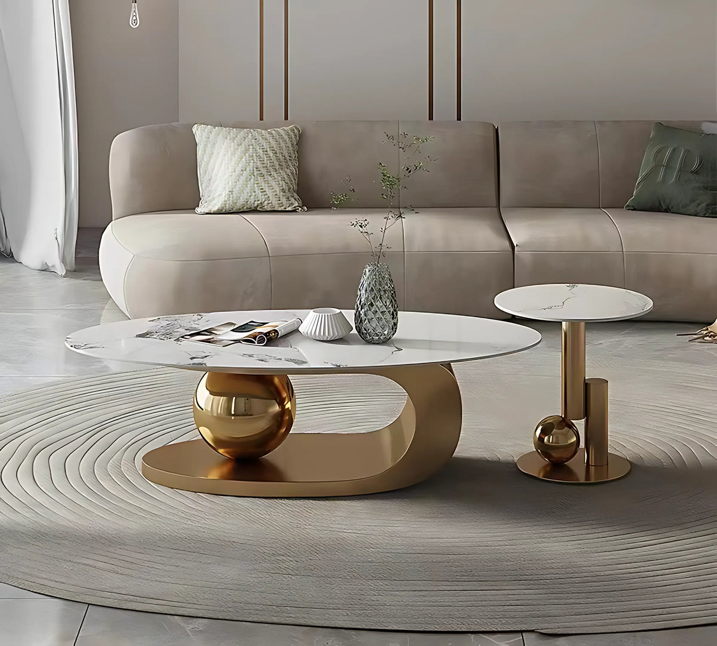Modern Nordic Stainless Steel Frame Attractive Coffee Table