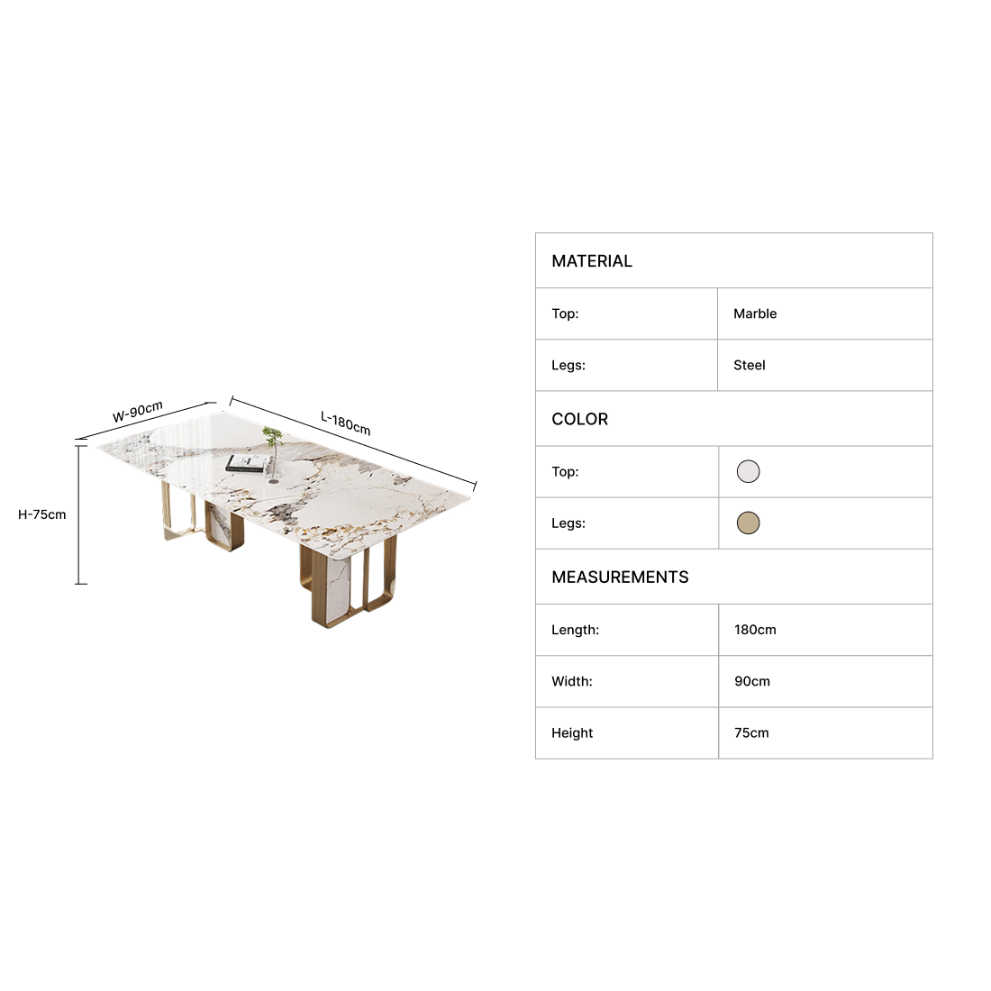 Elaine Rectangle Dining Table