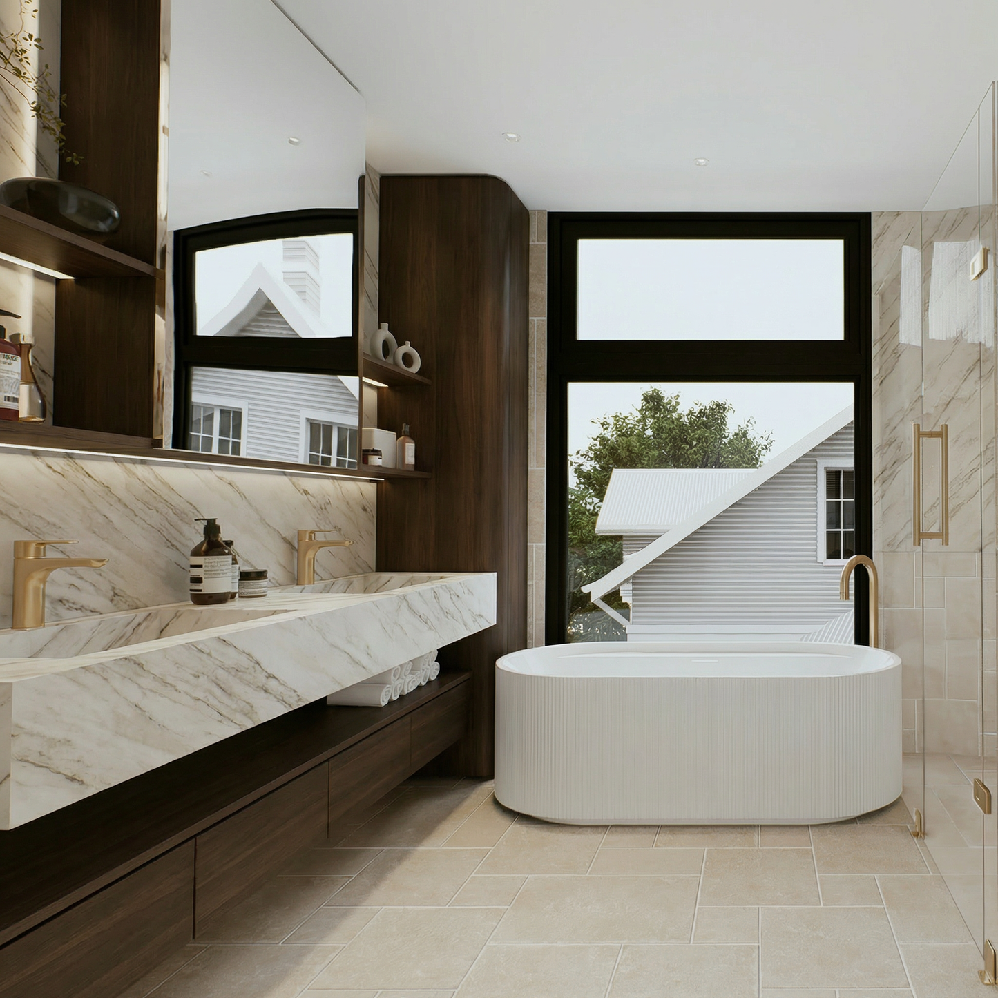Earl White Marble Vanity