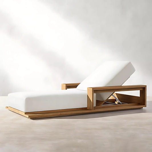 Alvia Outdoor Handcrafted Teak Chaise
