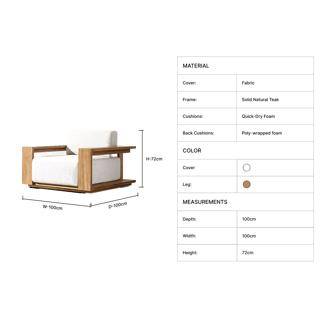 Alvia Handcrafted Teak Lounge Chair