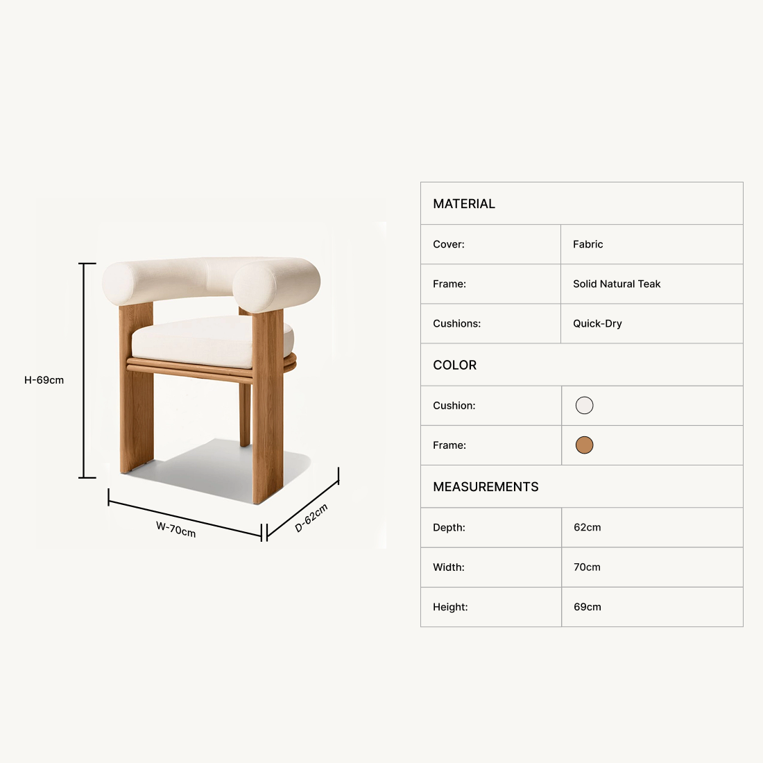 Veyra Teak Patio  Lounge Chair
