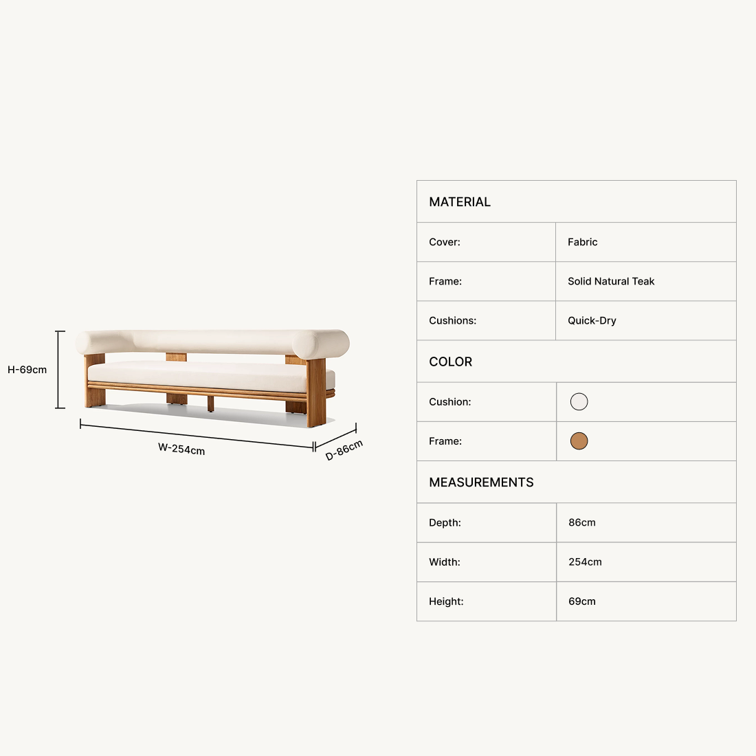Veyra Teak Sofa