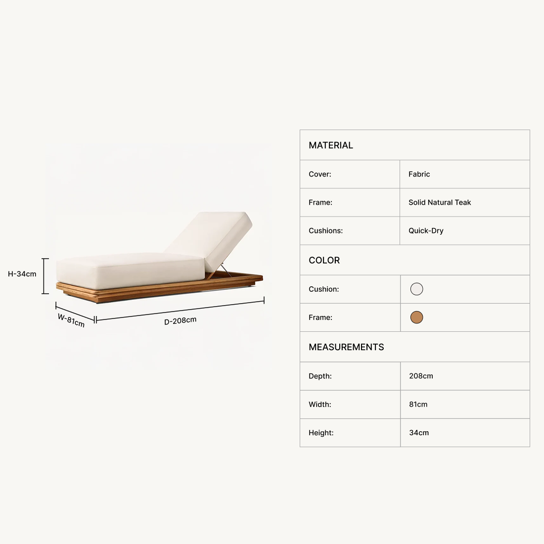 Veyra Teak Chaise