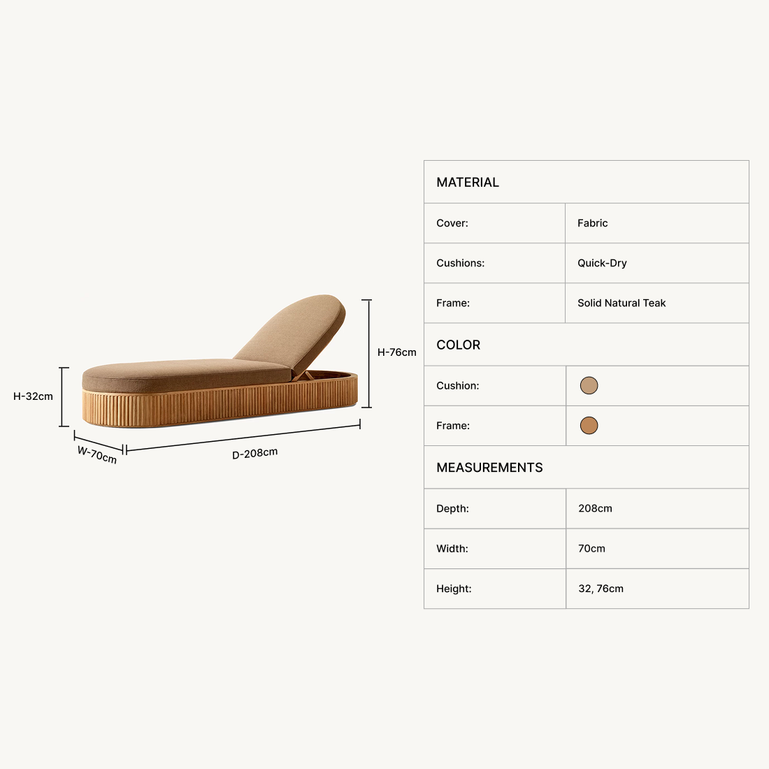 Orien Teak Chaise