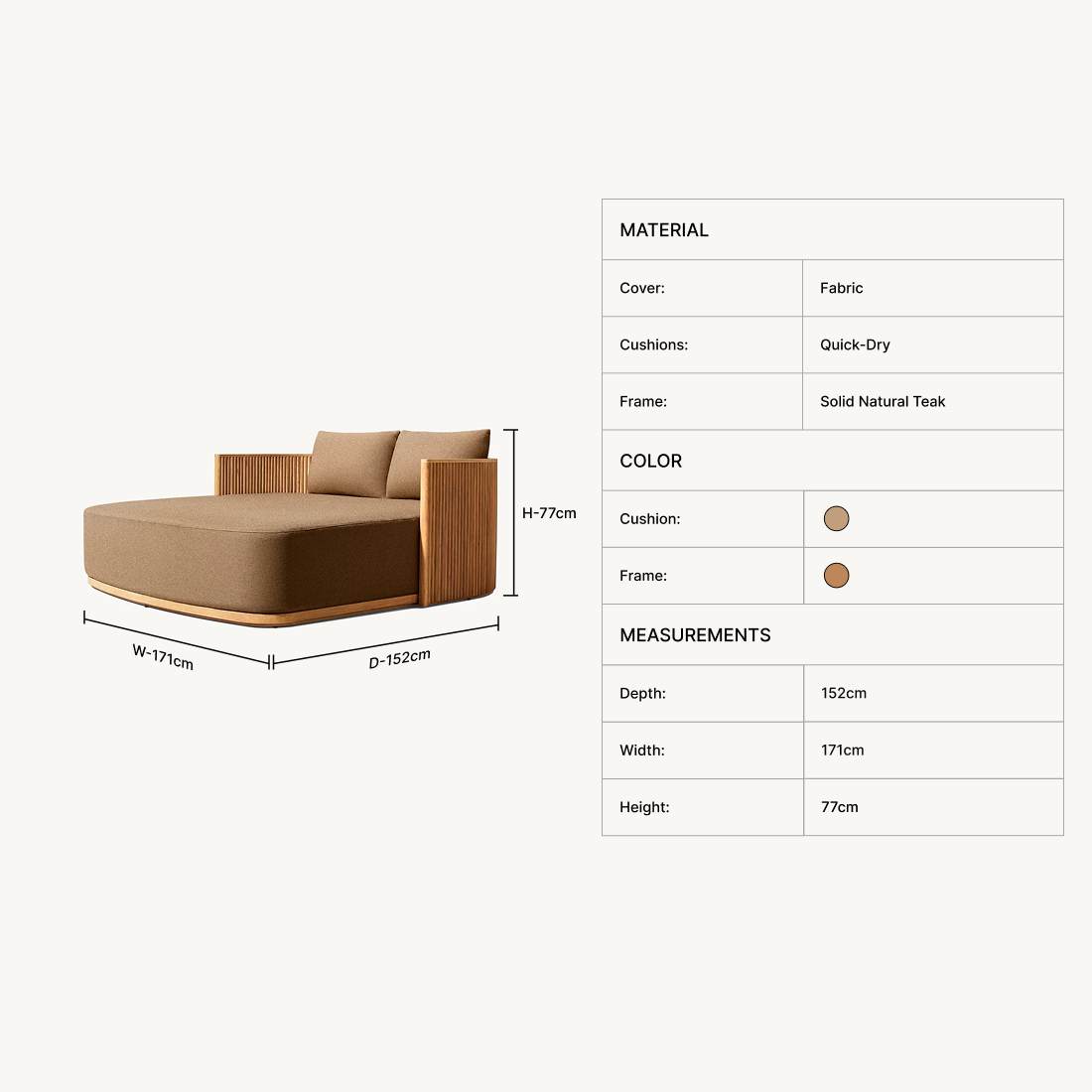 Orien Teak Daybed