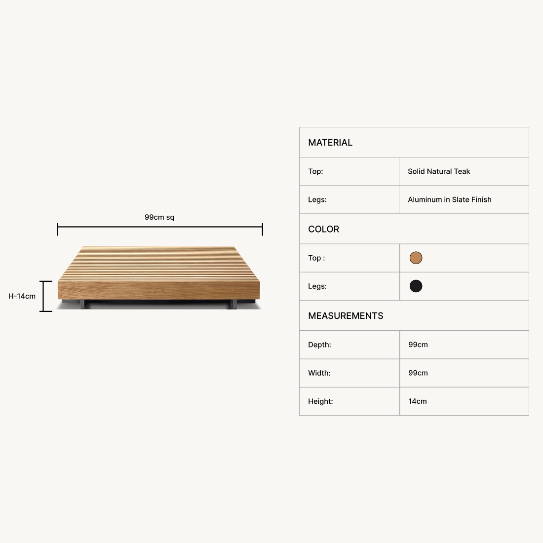 Solvia Teak Square Coffee Table