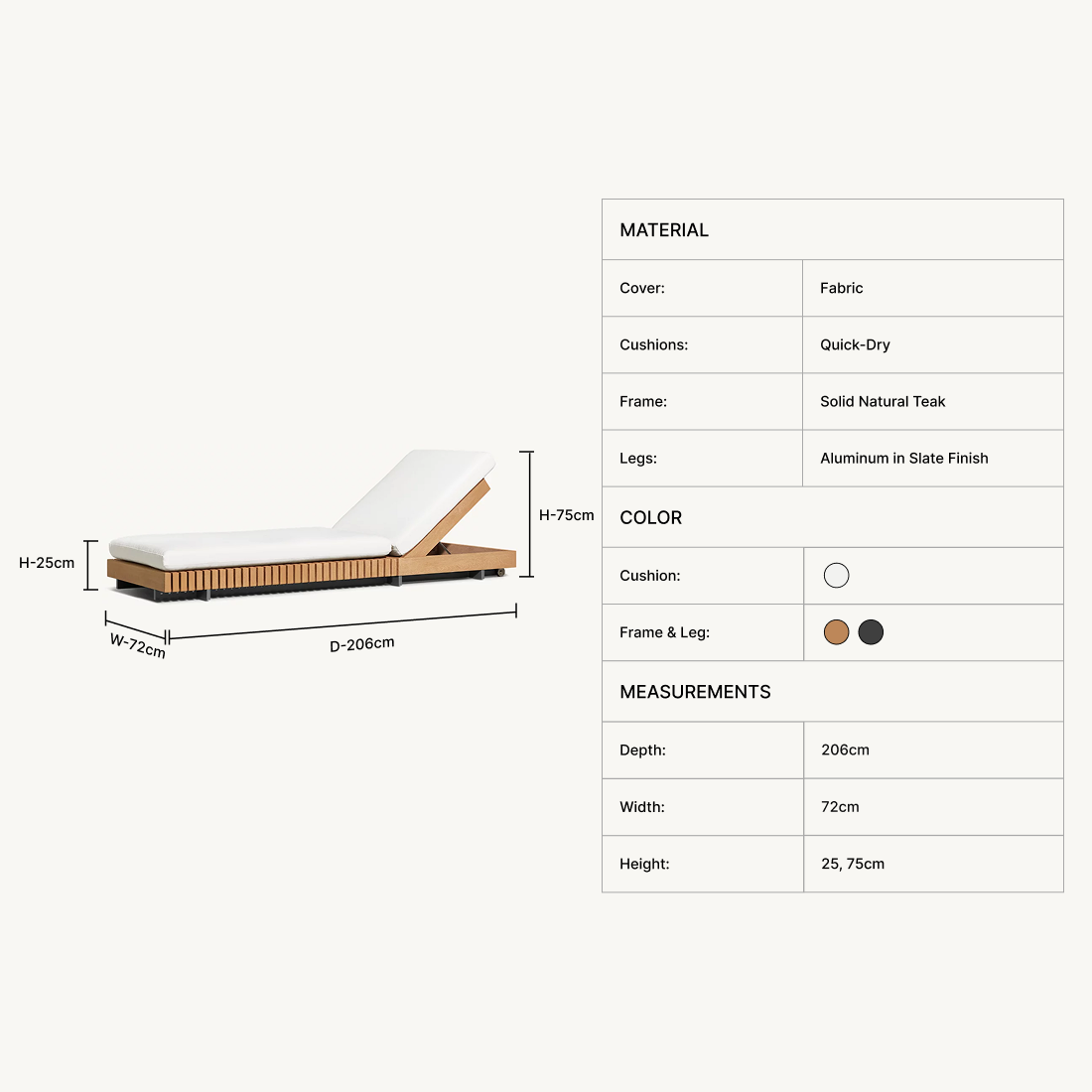 Solvia Teak Chaise