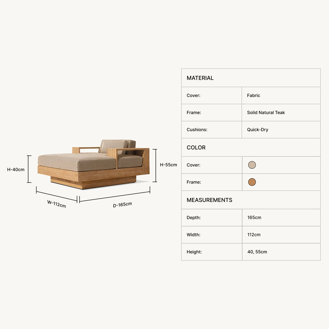 Veylin Teak Chaise