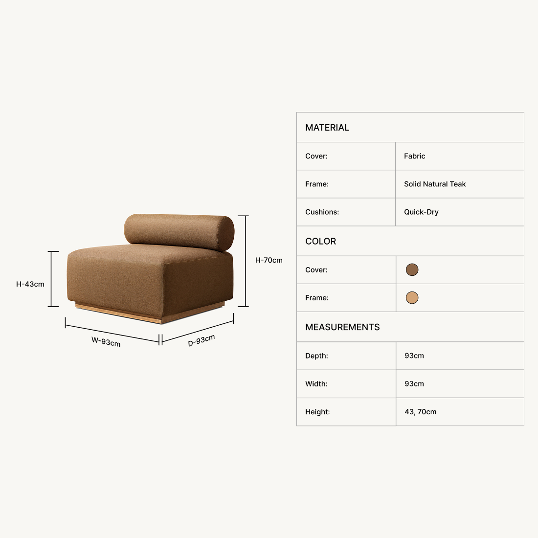 Liora Outdoor Armless Chair