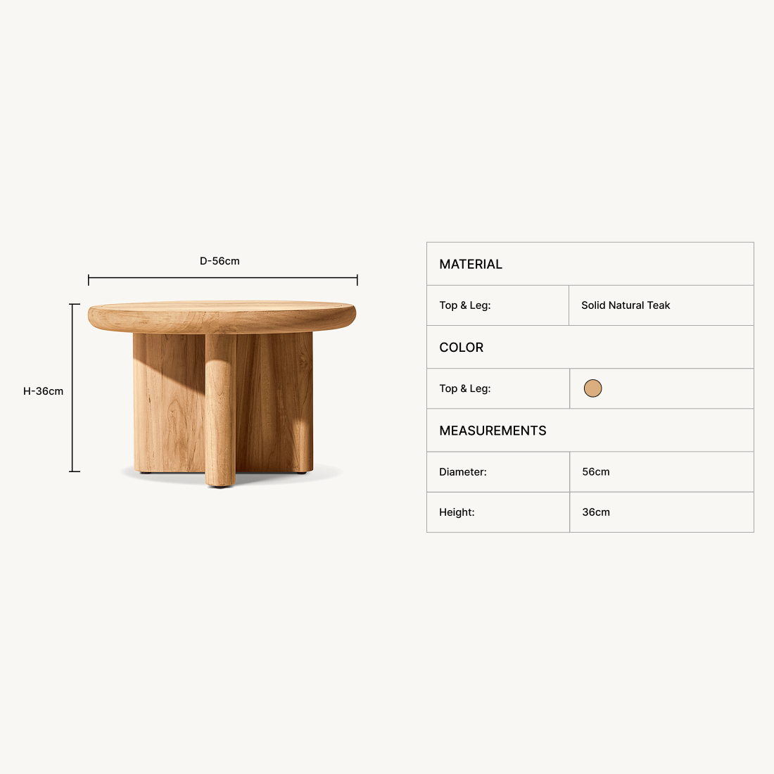 Auren Teak Side  Table
