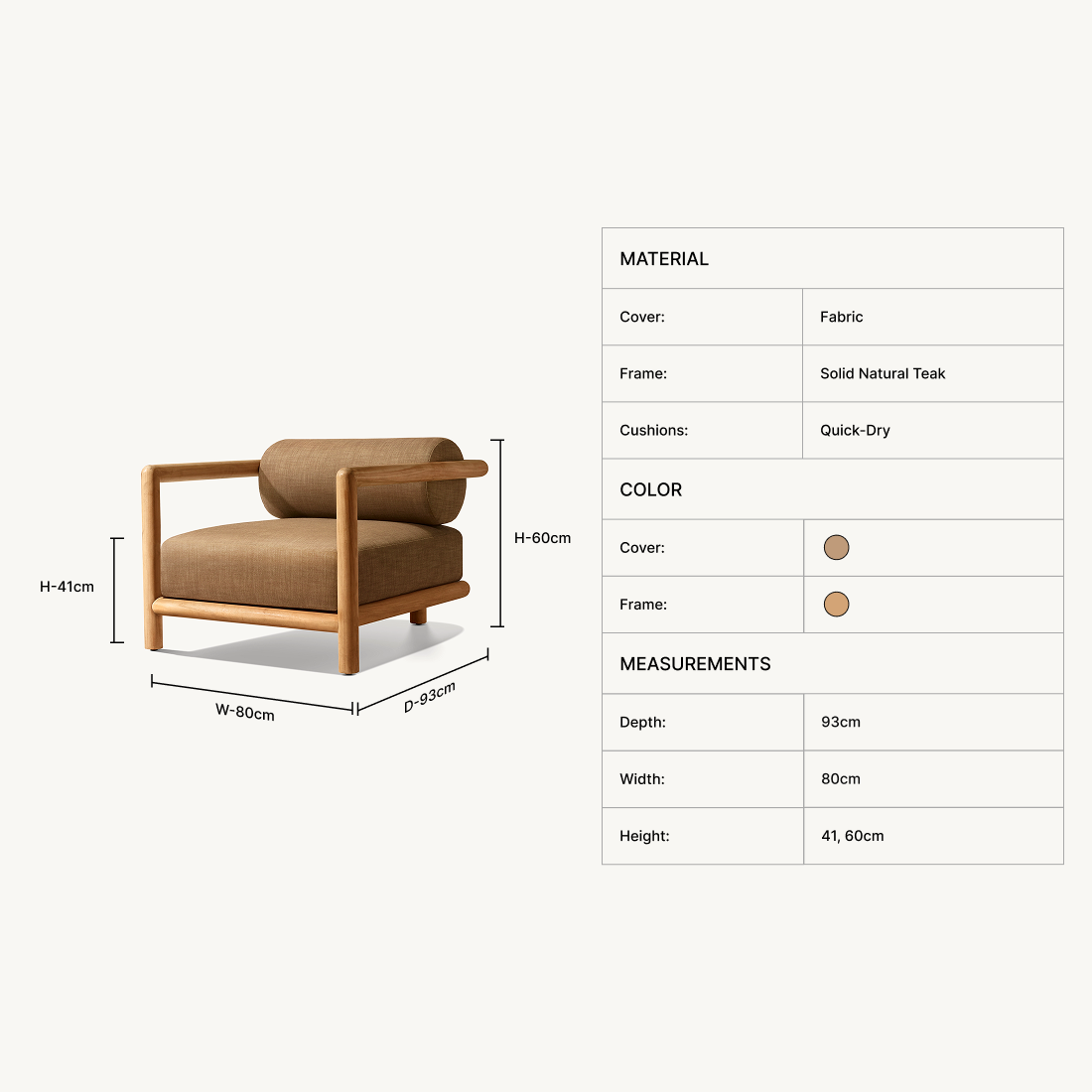 Auren Teak Lounge Chair