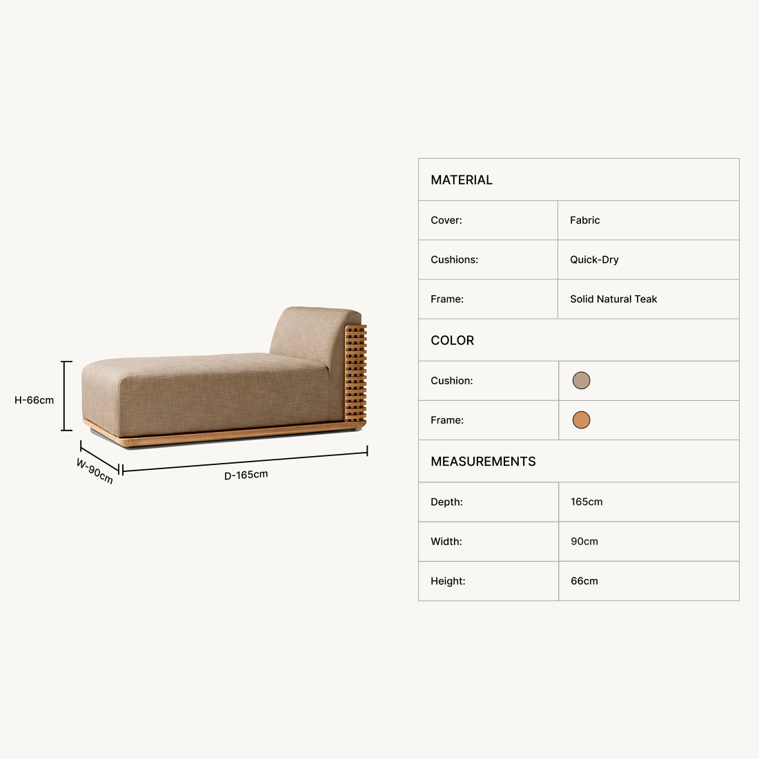 Zyric Teak Chaise
