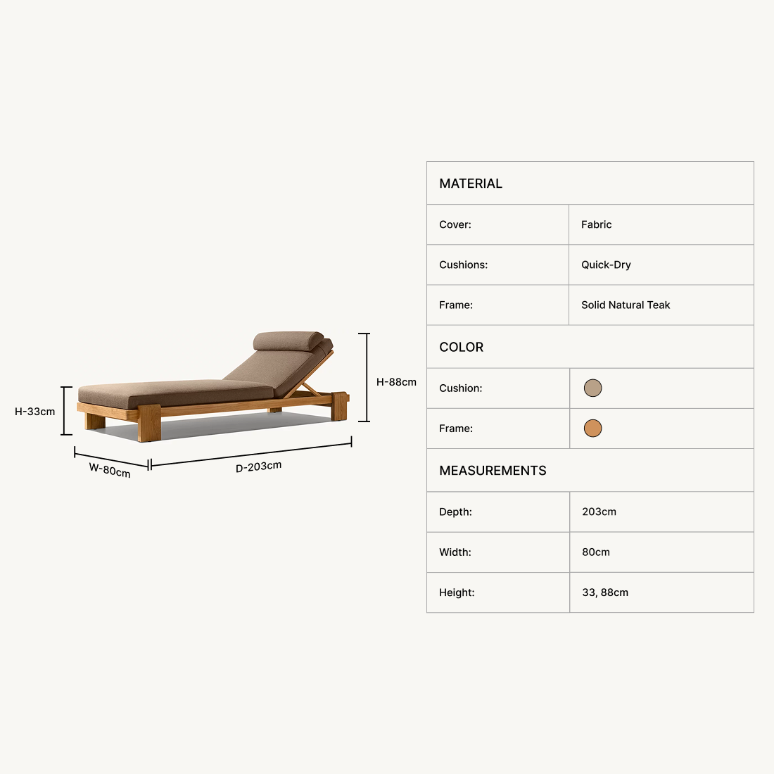 Ovelle Teak Chaise