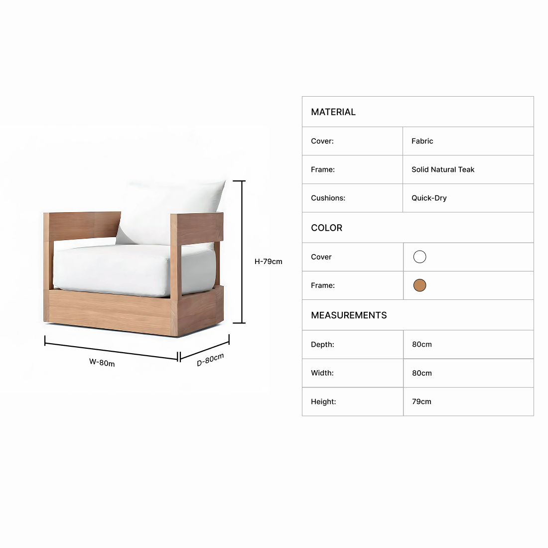 Nuvor Teak Sofa Swivel Lounge Chair